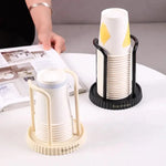 porte gobelets rangement moderne gobelets papier motifs géométriques minimaliste rangée crème noir