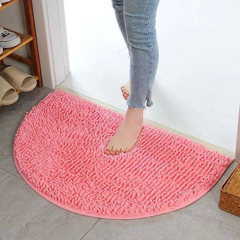 tapis bain demi circulaire chenille douce animaux compagnie salle bain moderne