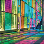 film translucide multicolore rayures horizontales protection uv clips moderne autocollant bricolage vitre