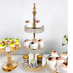 présentoir cupcakes or strass élégant support métal miroir classique desserts table basse service thé