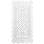 nappe dentelée blanche motif floral table rectangulaire vintage transparente champêtre été noël mariage mère