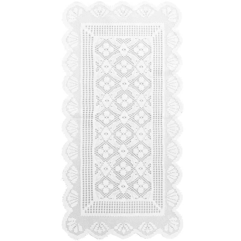 nappe dentelée blanche motif floral table rectangulaire vintage transparente champêtre été noël mariage mère