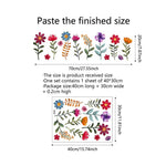 stickers fenetre decoratifs fleurs arc ciel multicolores adhésifs pvc naturel artistique