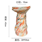 vase contemporain marbré abstrait couleur blanc noir orange vert bleu decoration intérieure table