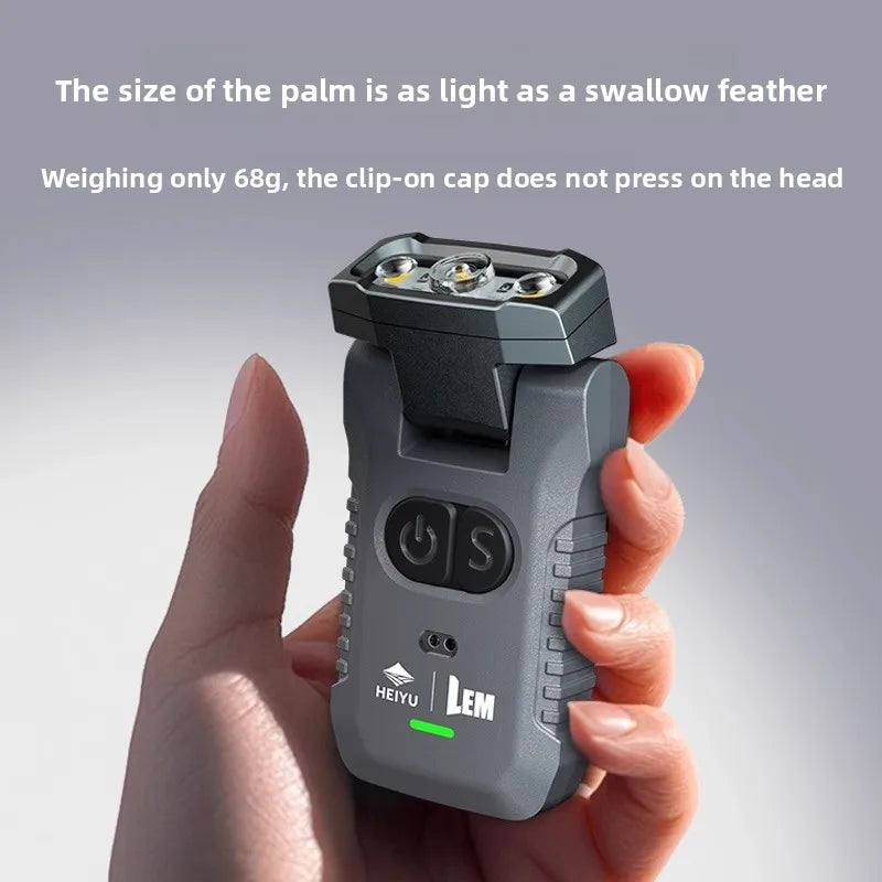 lampe torche gris métallisé rechargeable clips modernes écran led modes sélectionnable bluetooth