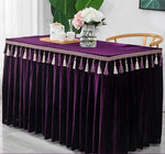 jupe table velours rouge blanc vert foncé gris violet classique réutilisable maison mariage banquet