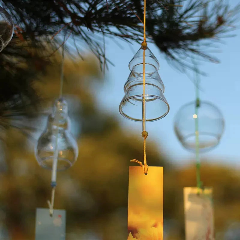 cloches vent transparentes clochette chime décoration jardin minimalisteextérieur decoration hanging wind bell multicolore chapelet