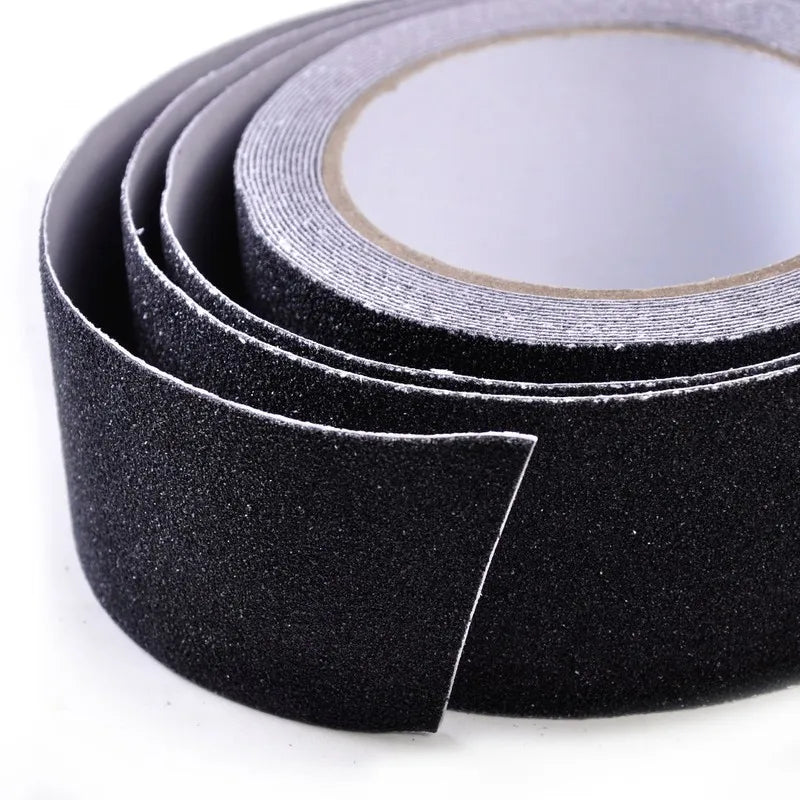 ruban adhésif antidérapant noir texturé grains 2.5cm 5cm 10cm pvc quartz sand auto collant