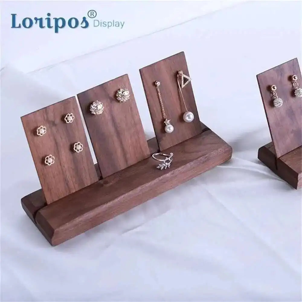 présentoir bijoux bois marron boucles d’oreilles colliers bagues support armoire rustique minimaliste