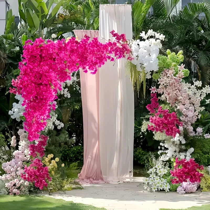 décoration intérieure moderne bouquet artificiel rose vif 95 cm feuilles vertes mariage anniversaire