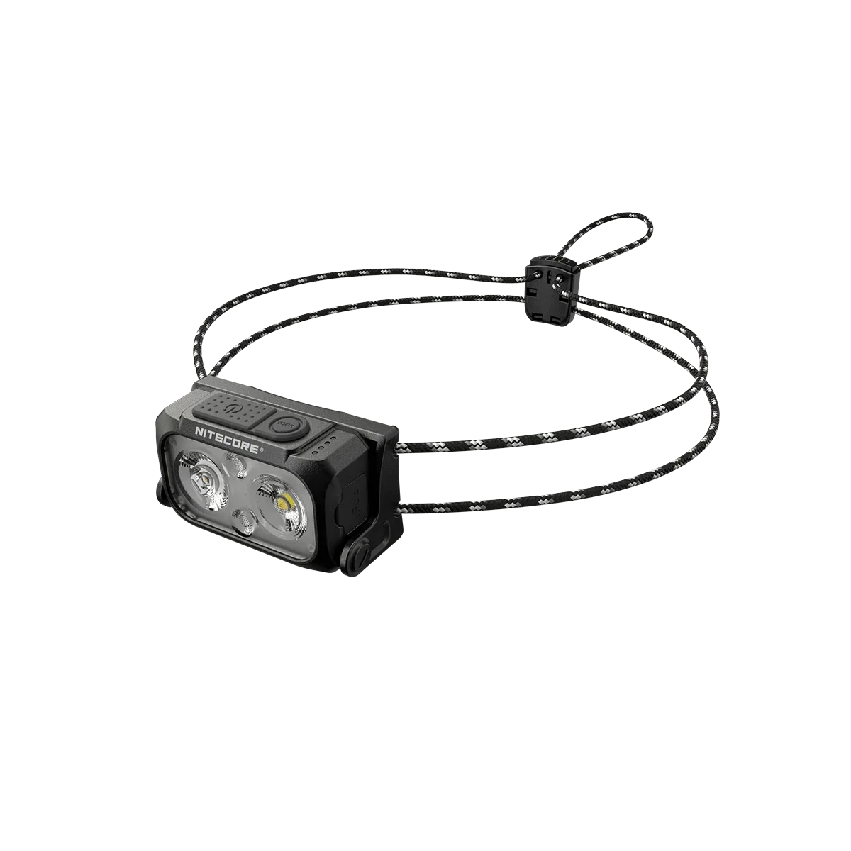 lampe frontale led rechargeable blanc noir cordon ajustable mode outdoor camping trail running