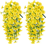 décoration intérieure moderne bouquet suspendu fleurs artificielles rose violet vert feuilles