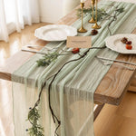 chemin table vert pastel rayures horizontales classique opaque maison polyester coton deco reception mariage