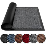 tapis d'entrée noir texture granulée moderne antidérapant polypropylène polyester 40cm 60cm