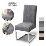 housse chaise salle manger gris carreaux moderne élastique polyester siège cuisine banquet