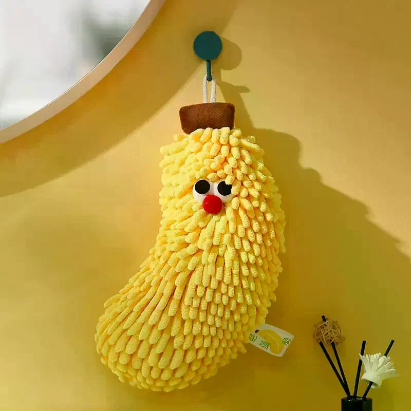 serviettes décoratives fruit forme banane fraise douces absorbantes cuisine ludiques mignonnes texturées filaments épais