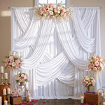 rideau fond blanc rose plissé drapé classique maison opacité tringle decoration