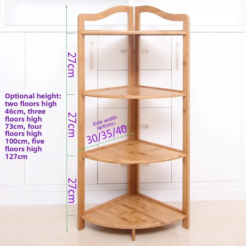 étagère d'angle moderne étagères murales sans perçage bois clair naturel étages rangement cuisine chambre