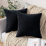 housse coussin velours côtelé rayée beige décorative canapé salon lit moderne doux