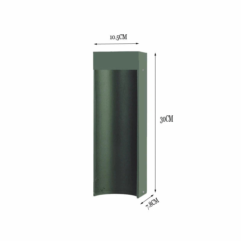 lampe solaire led moderne noir vert foncé ip65 waterproof contemporaine 10w aluminium mat