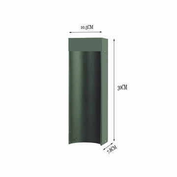 lampe solaire led moderne noir vert foncé ip65 waterproof contemporaine 10w aluminium mat