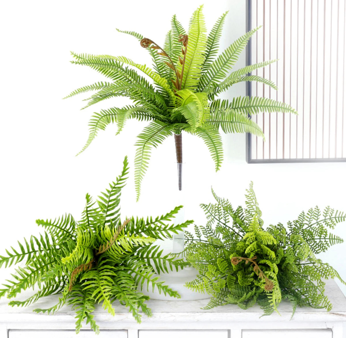 plantes artificielles fougère herbe perse accessoires muraux décoration moderne extérieur intérieur vert brun minimalistes