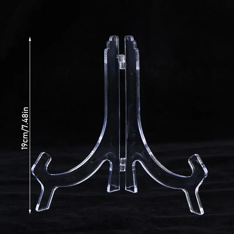 présentoir pliable transparent support assiettes clips moderne rangement domestique transparent sans motif plastique