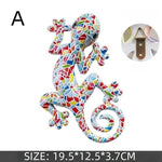 sculpture multicolore mosaïque art contemporain lézard opacité ornement intérieur résine