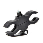 support pince double anneau noir serrage vis industriel utilitaire montée lampe poche fixe robuste