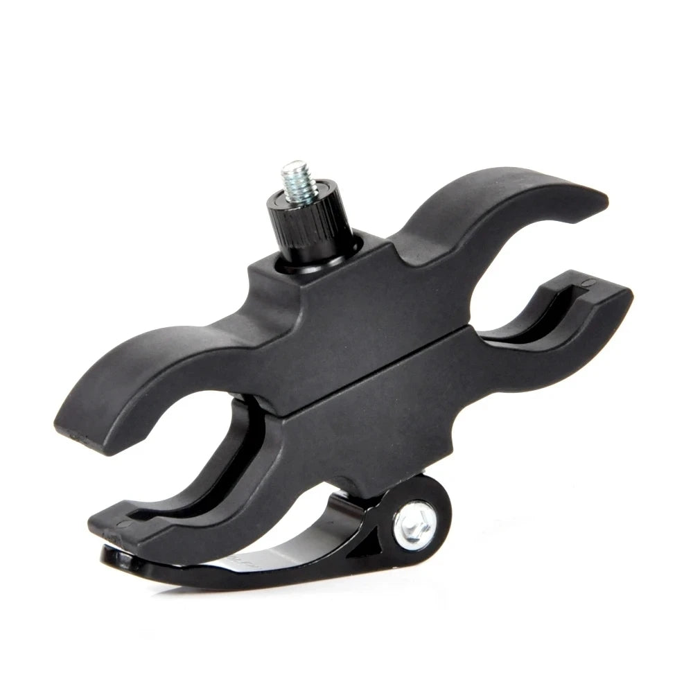 support pince double anneau noir serrage vis industriel utilitaire montée lampe poche fixe robuste