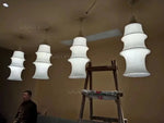 suspension lumineuse conique moderne blanc opac certifiée énergétique flux lumineux câbles suspendus facile