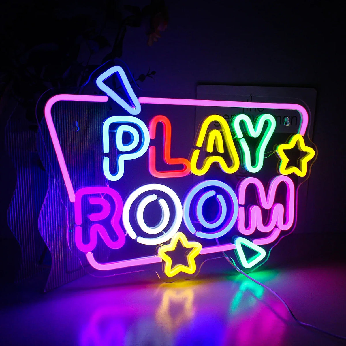 néon lumineux GAME ROOM multicolore moderne suspension câble USB chambre jeu