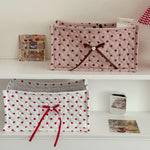 boîtes rangement coton pliables rose blanc noir pois texturées