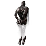 statue résine gris métallisé texture granuleuse art contemporain pieds détachables adhésif décoration intérieure abstraite