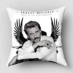 taie d'oreiller johnny hallyday personnalisable couleurs noir bleu vert blanc violet motifs couleurs noirs