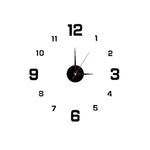 horloge murale moderne adhésive stickers numéros 12 noir blanc rouge doré chambre bureauhôtelécole