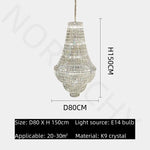 lustre cristal facettes transparent classique salon chambre éclairage deco pendentif facile lumière chambre decoration