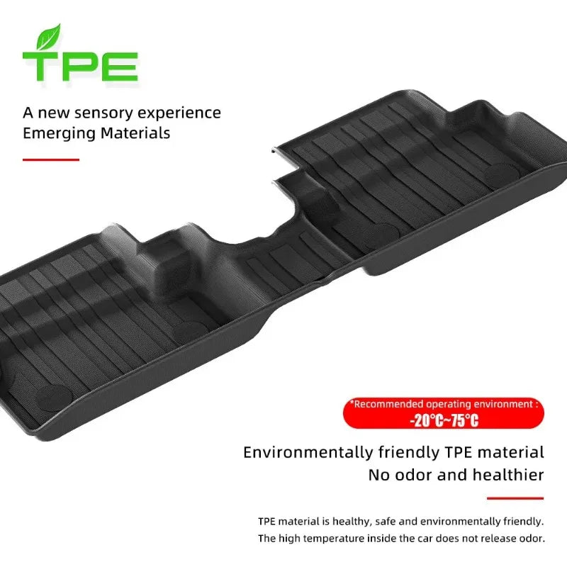 tapis sol voiture noir rayures horizontales moderne caoutchouc protection toutes saisons impermeable