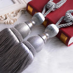 pompons rideau élégants coton plastique bleu rouge rose doré gris tissé brillant opaques
