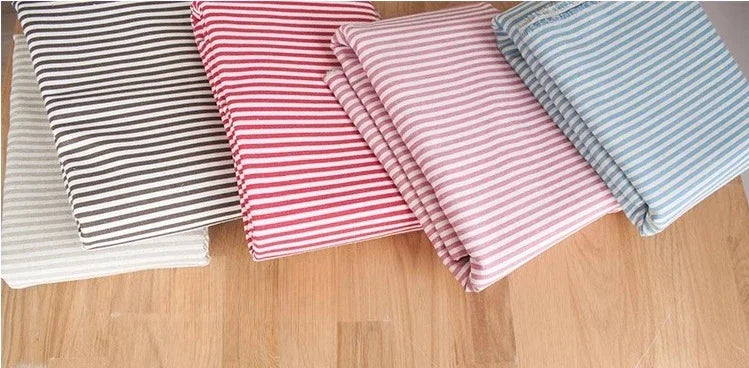tissu lin rayures bleu rose rouge marron beige rustique simple champêtre sofa nappe