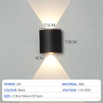 lampes murales led modernes noires étanches ip65 extérieures intérieures 2w 4w 6w 8w 10w