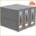 boîtes rangement gris modernes fenêtres pvc étiquettes personnalisables velcro rechargeables