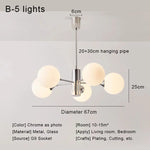 Suspension lumineuse moderne boules sphériques translucides structure chromée salon chambre coucher