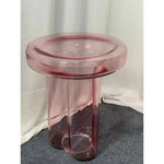 table d'appoint ronde moderne bois pierre couleur verte bleue transparente
