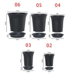 pots fleurs noirs modernes plastique plateau différentes tailles jardinage durable