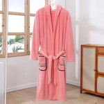 robe chambre polaire velours doux gris clair rose moderne absorbante toilette