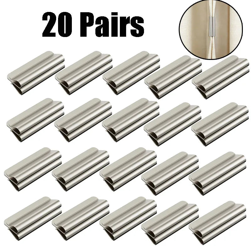 clips magnétiques rideaux argenté lisse brillant modernes fixations sans perçage paires support rideaux réutilisable