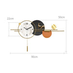 horloge murale moderne marbrée blanc or noir contemporaine fixée 50x90cm 55x110cm 66x150cm