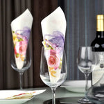 serviettes papier bouquet fleurs tasse vintage blanc rose violet jaune vert mariage festive