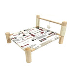 lit chat gris rose bleu moderne carreaux pois rayures tissu bois opacité